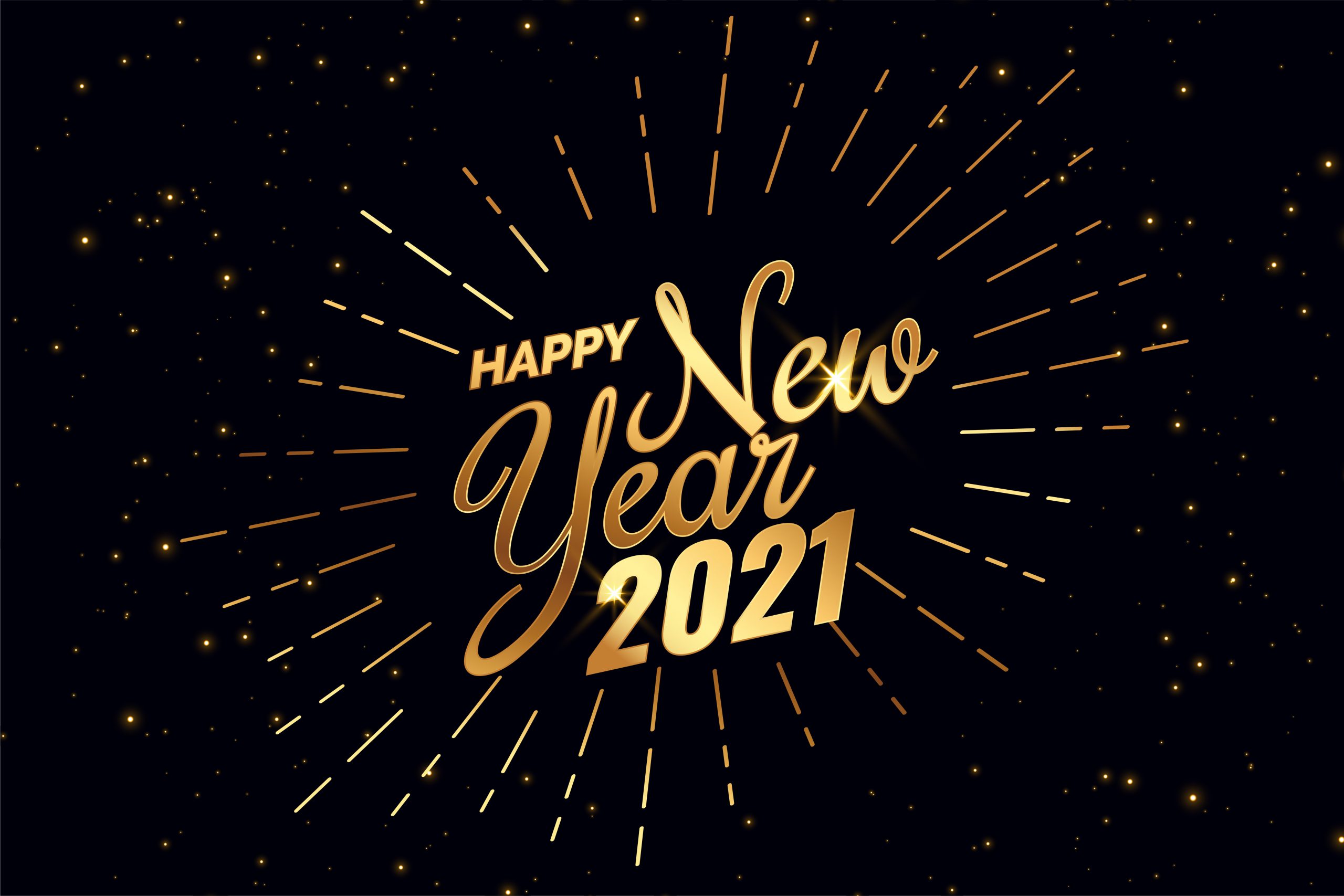 shiny 2021 happy new year golden background design